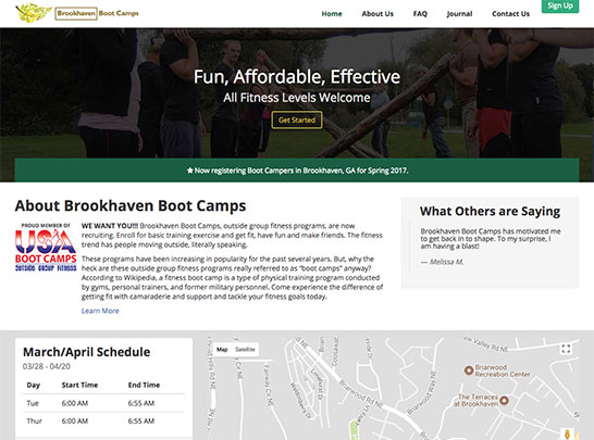 Brookhaven Bootcamps Website Screenshot