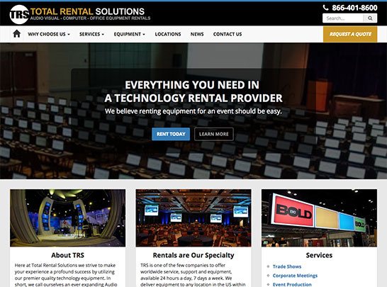 Total Rental Solutions Website Screenshot